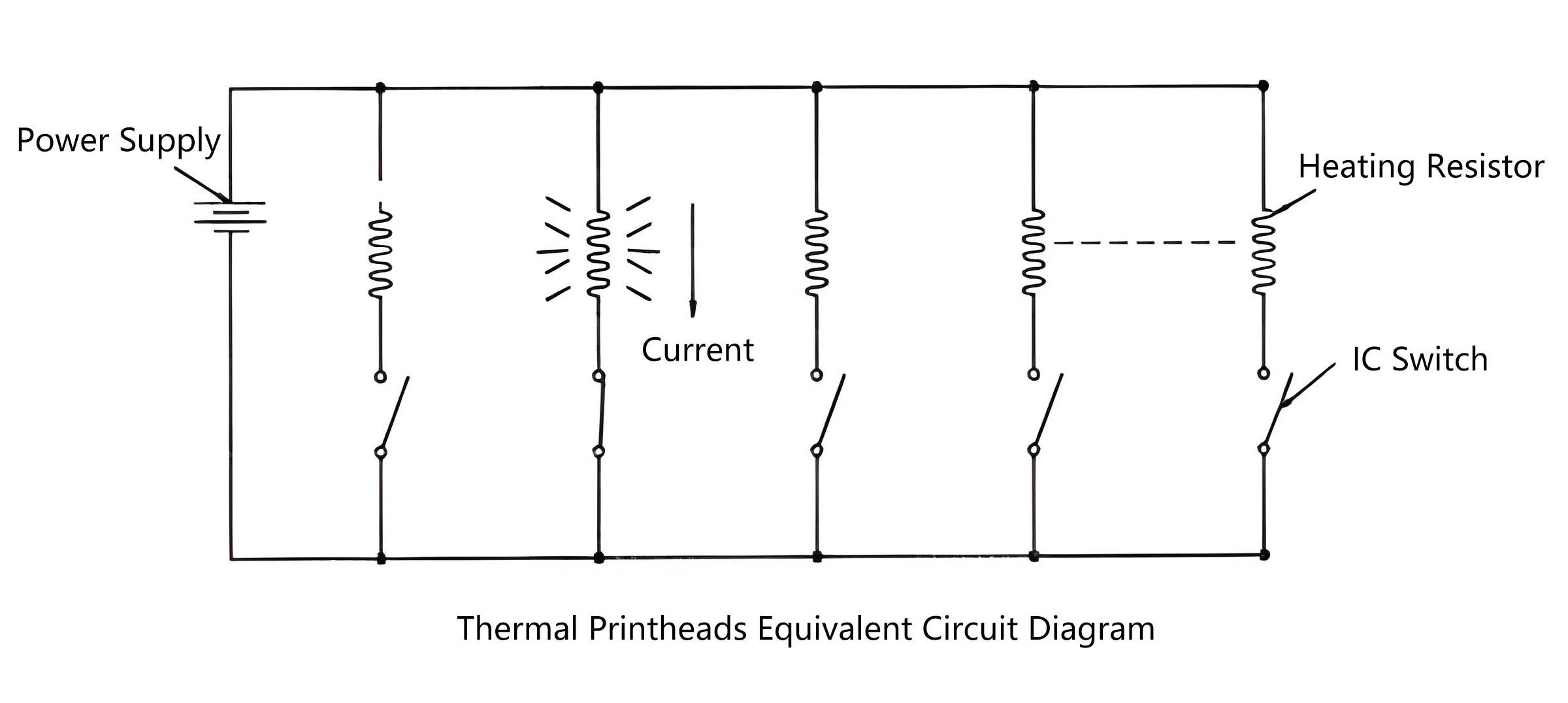 thermal printheads equivanent circuit diagram